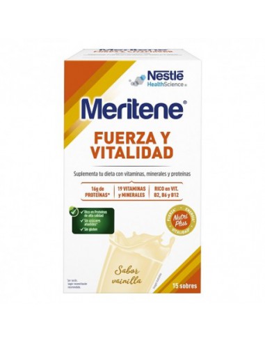 MERITENE FUERZA Y VITALIDAD VAINILLA 15 SOBRES